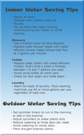 Water Saving Tips
